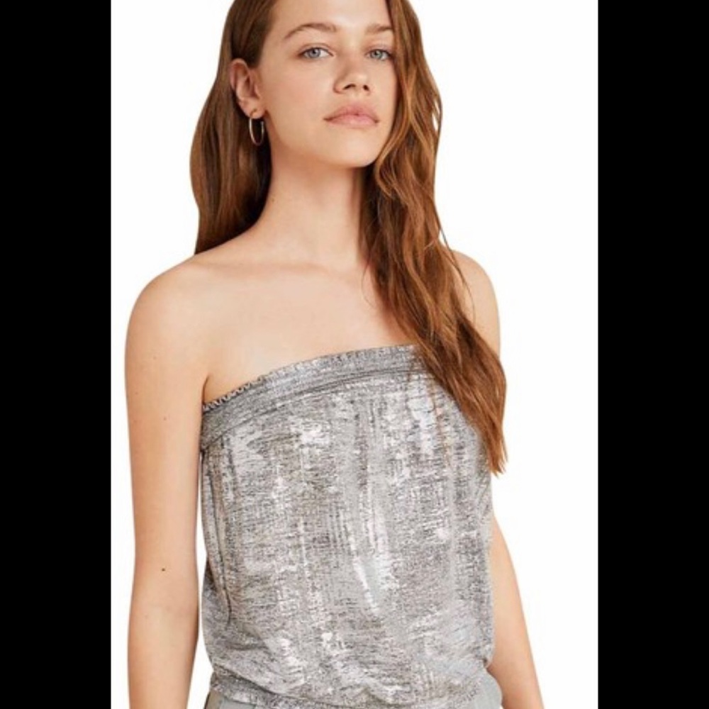 Anthropologie NWT Maiah shimmer tube top